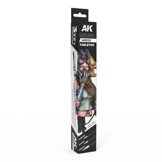 AK Interactive Tabletop Synthetic Brushes Set (3 brushes)