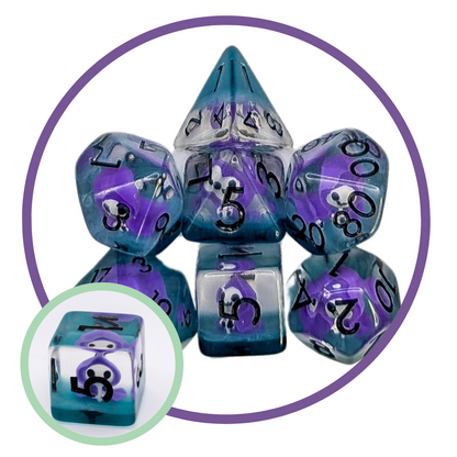 Purple Grim Reaper Dice Set