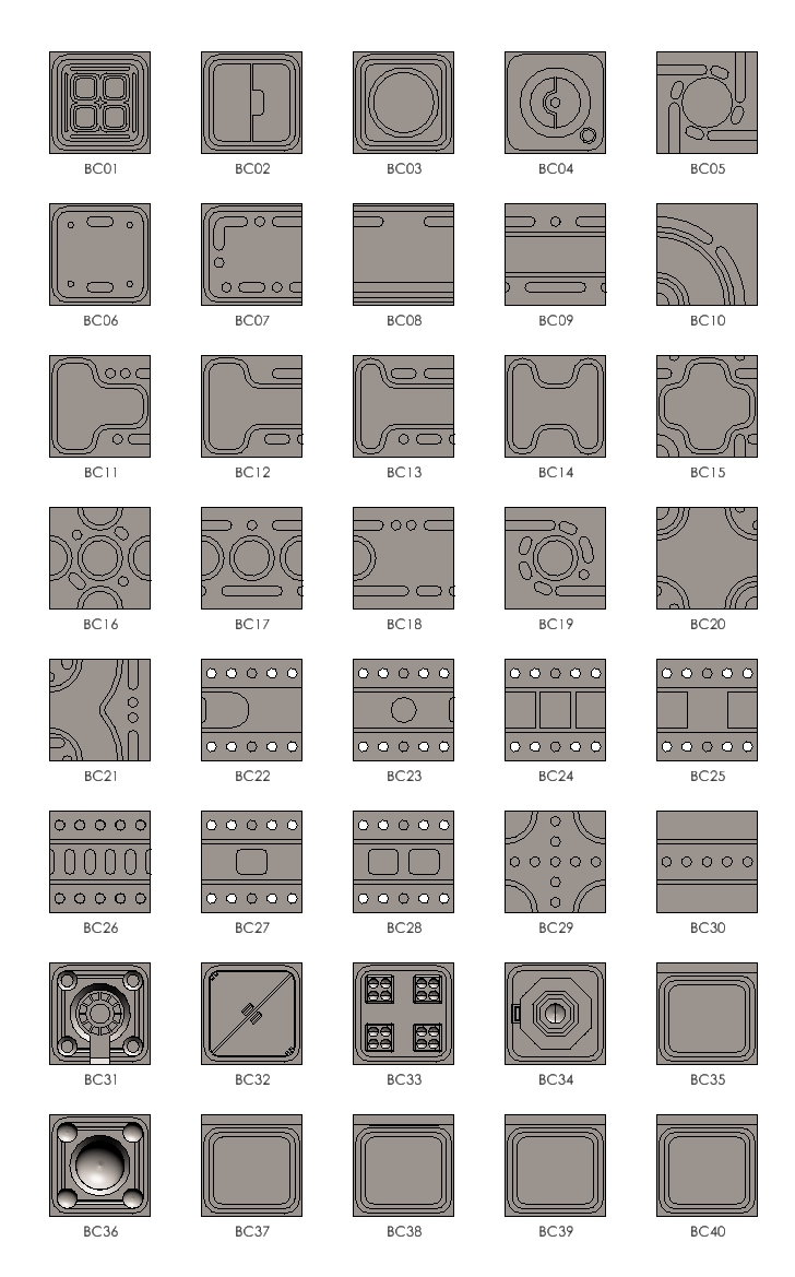 BC0020 - Corridor section (circular indents - corner connection patterns)