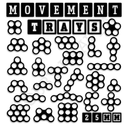 25mm Movement Trays for Tabletop Games | Wargaming | Full Range