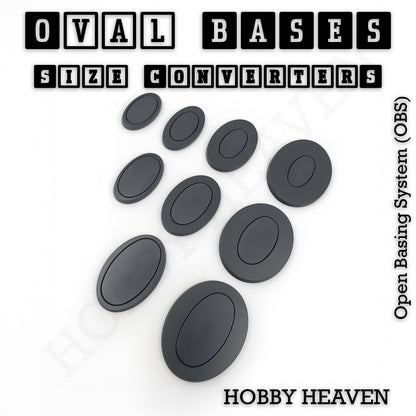 Oval to Oval Bases Size Converters 3D Print Full Range