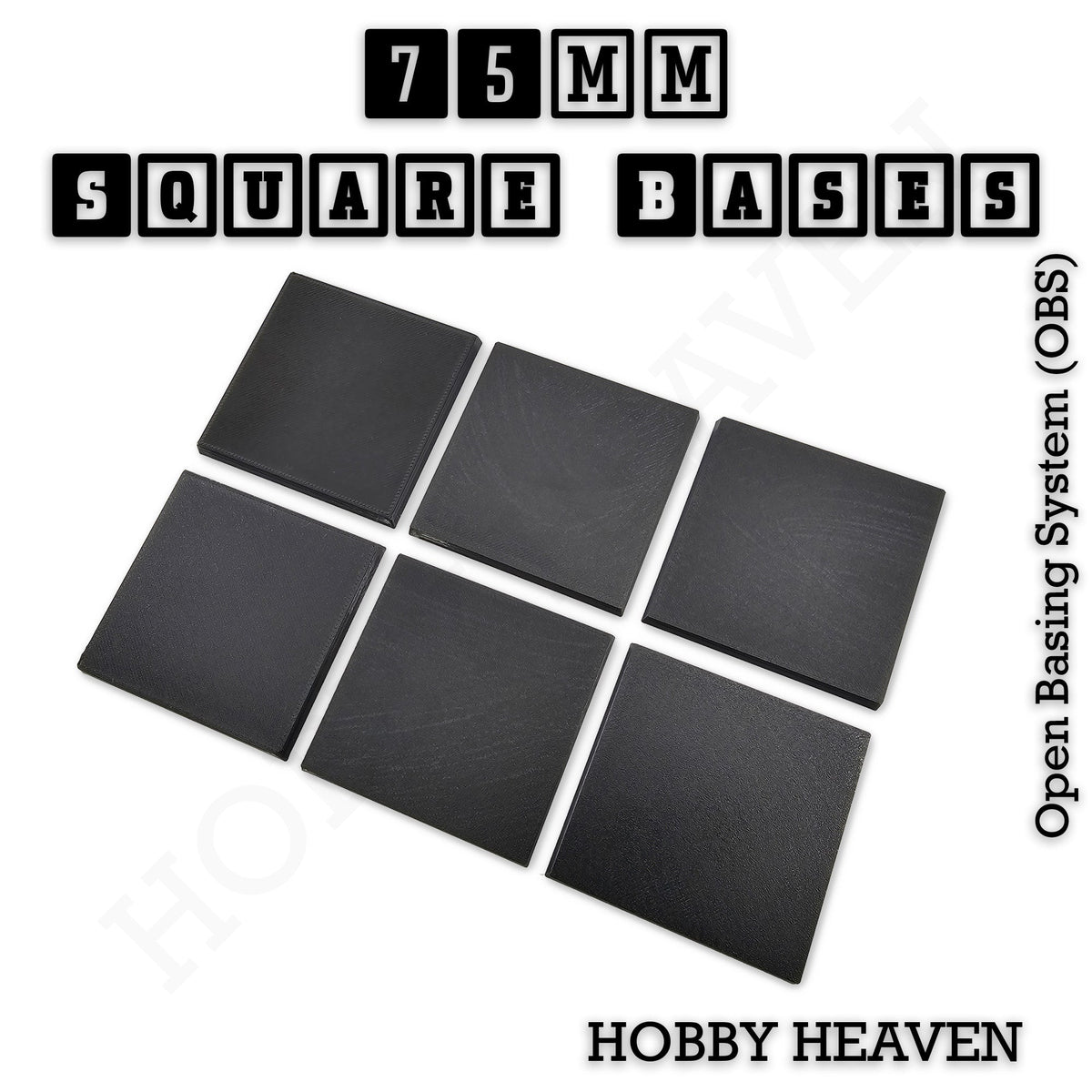 75mm Square Textured Bases 3D Printed
