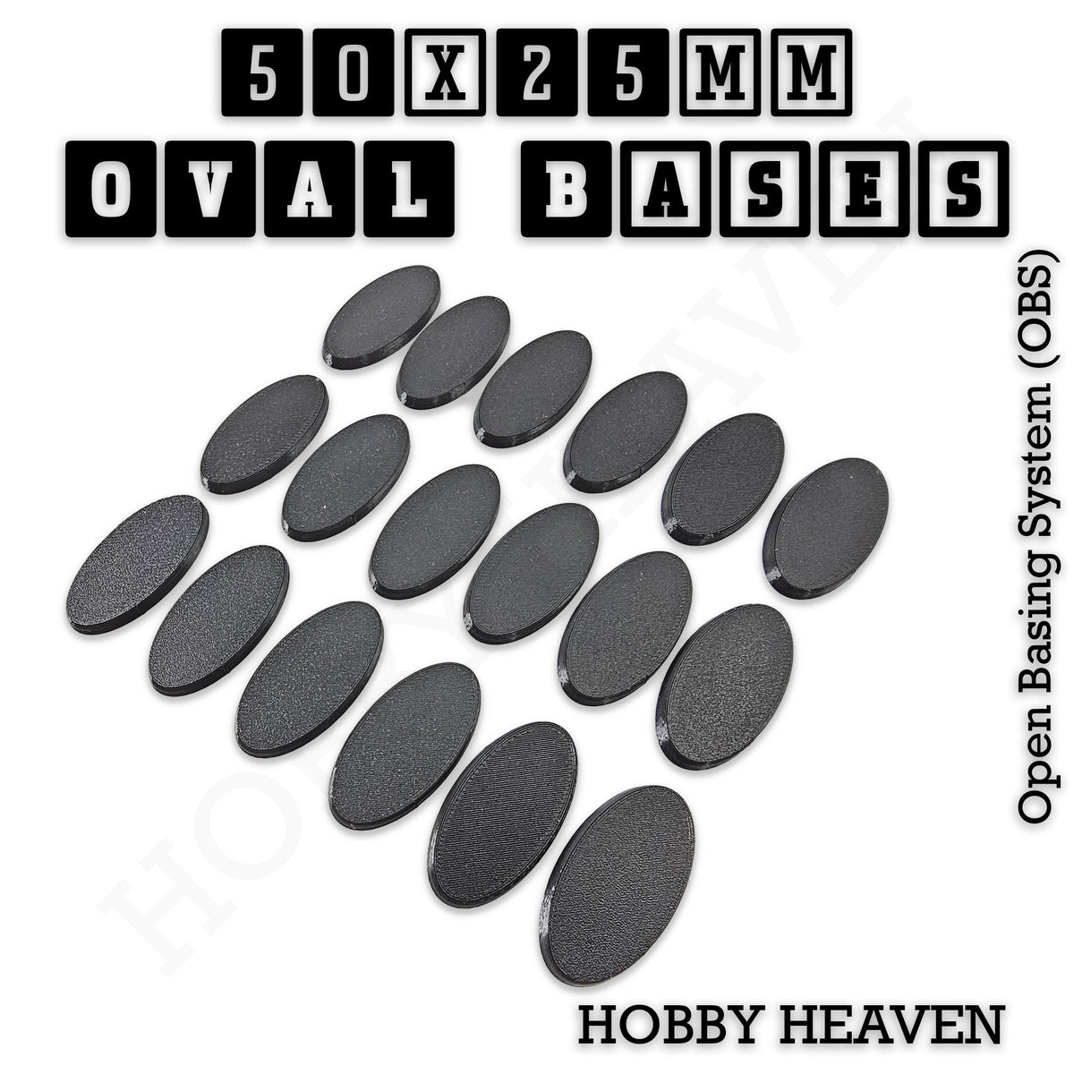 50x25mm Oval Textured Bases 3D Printed