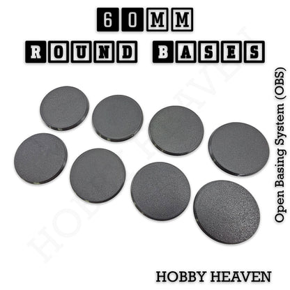 True 60mm Round Textured Bases 3D Printed