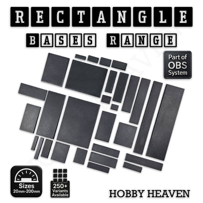 Rectangle Bases Small Sizes - 20x15mm to 75x25mm and up to 60x50mm Wide - 3D Print Tabletop Games