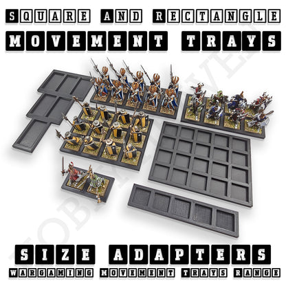 Square and Rectangle Movement Tray Adapters for Tabletop Games