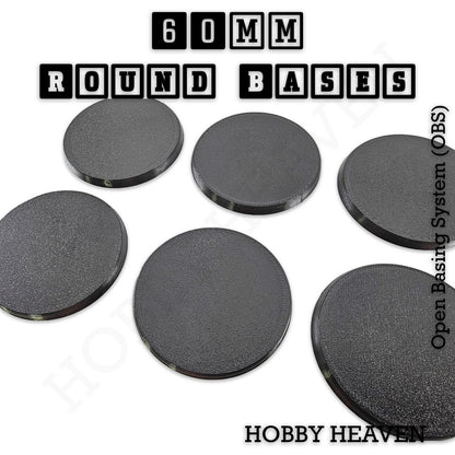 True 60mm Round Textured Bases 3D Printed