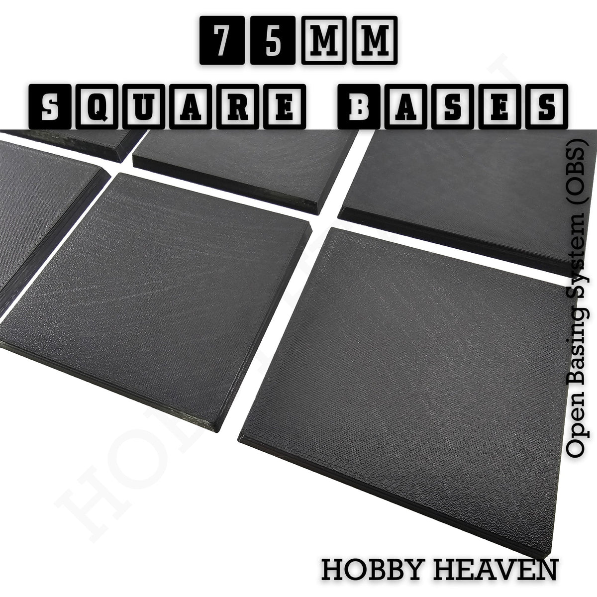 75mm Square Textured Bases 3D Printed