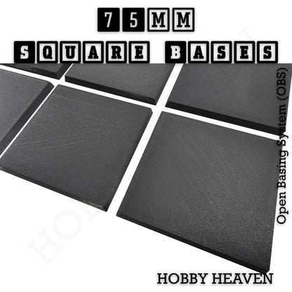 75mm Square Textured Bases 3D Printed