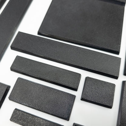 Rectangle Bases Small Sizes - 20x15mm to 75x25mm and up to 60x50mm Wide - 3D Print Tabletop Games