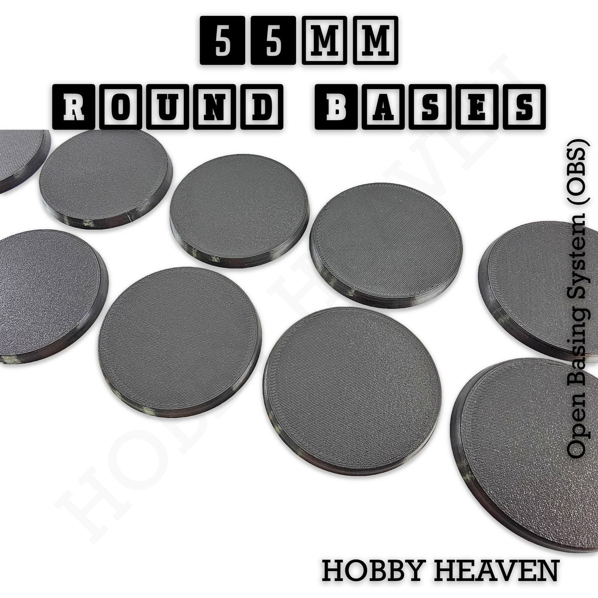 55mm Round Textured Bases 3D Printed Infinity Compatible