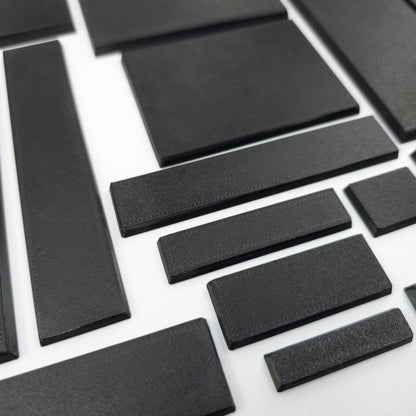 Rectangle Bases Range Sizes - 125x50mm to 200x175mm Large Sizes 3d Print Full Range Tabletop Games