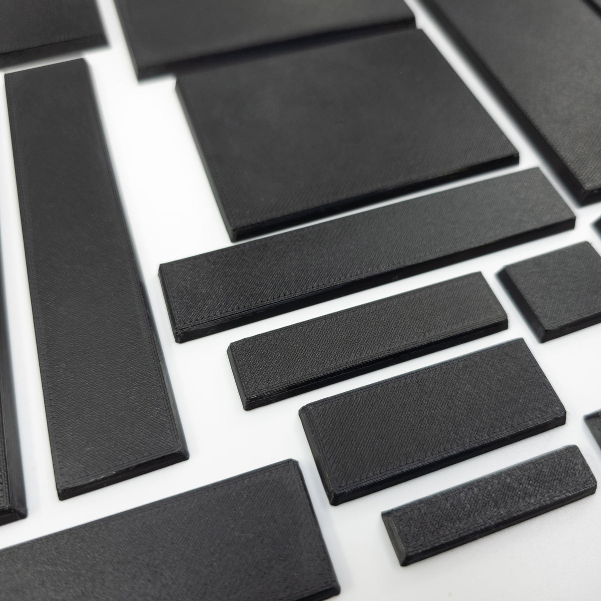 Rectangle Bases Medium Sizes - 75x30mm to 125x40mm and up to 100x90mm Wide - 3D Print Tabletop Games