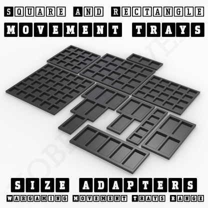 Square and Rectangle Movement Tray Adapters for Tabletop Games