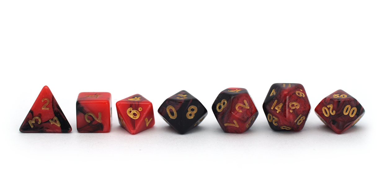 Elemental Dice | Mini | Black & Red