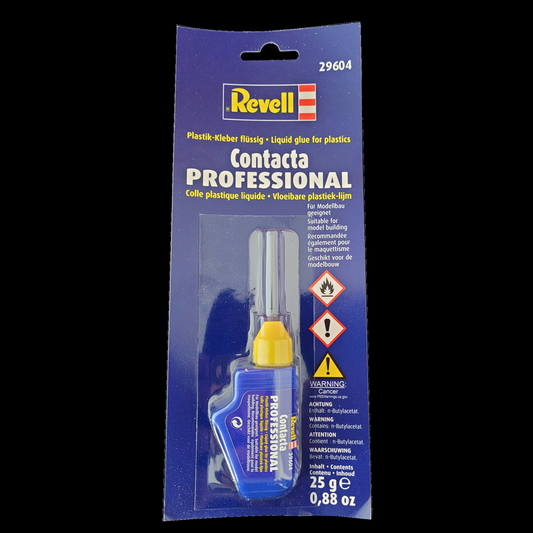 Revell Polystyrene Cement, 25g bottle. Caution &#x2d; flammable, contains n&#x2d;butylacetate. Handle with the appropriate care and precautions.