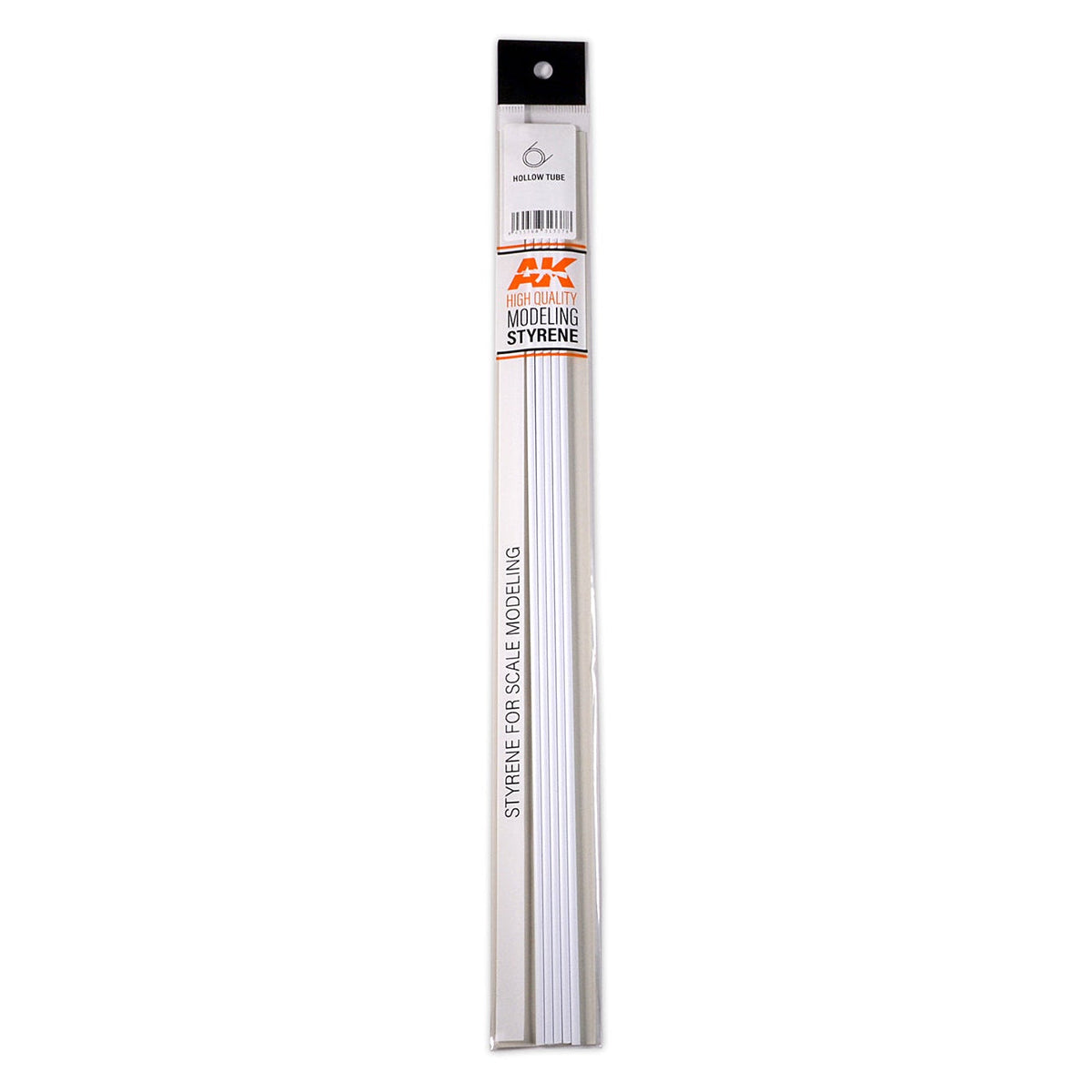 AK Interactive - Hollow Tube 4mm Diameter x 350mm -Styrene Strip
