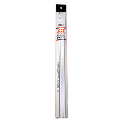 AK Interactive - Hollow Tube 4mm Diameter x 350mm -Styrene Strip