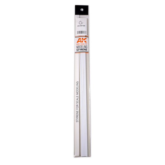 AK Interactive - Hollow Tube 2mm Diameter x 350mm -Styrene Strip