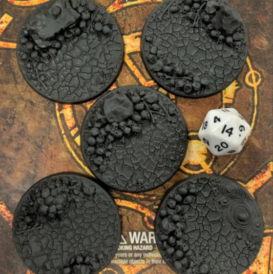 Skull Bases x 5 - 50mm round