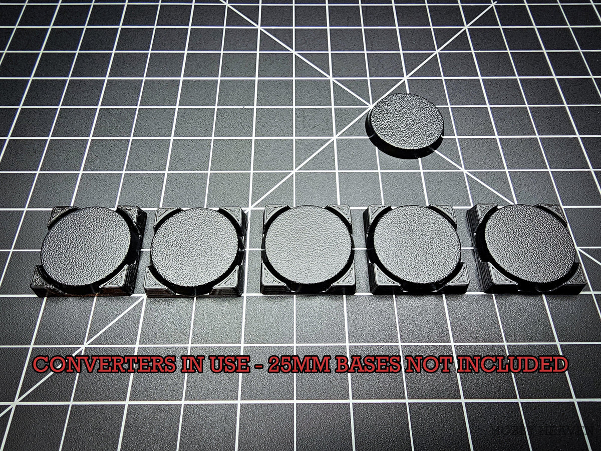 25mm Round to 25mm Square Bases Converters 3d Print