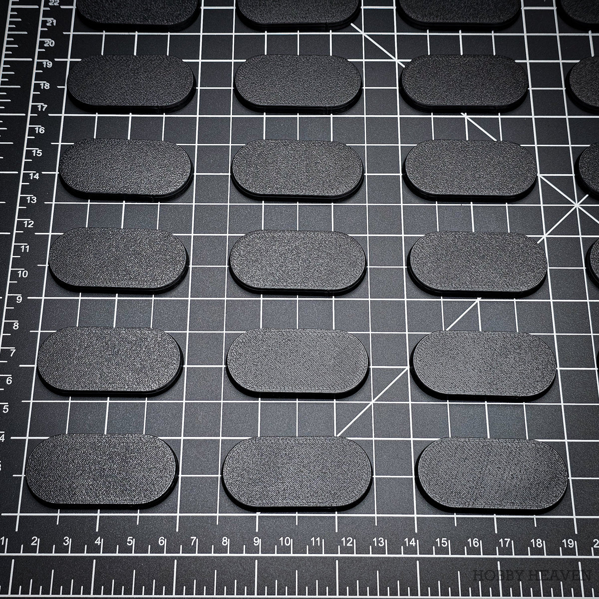50x25mm Pill Plain Black Plastic Bases 3D Print