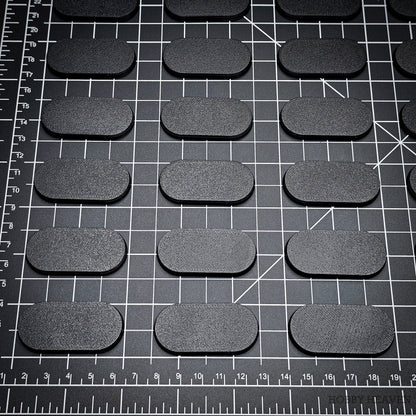 50x25mm Pill Plain Black Plastic Bases 3D Print