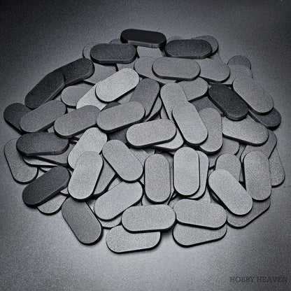 50x25mm Pill Plain Black Plastic Bases 3D Print