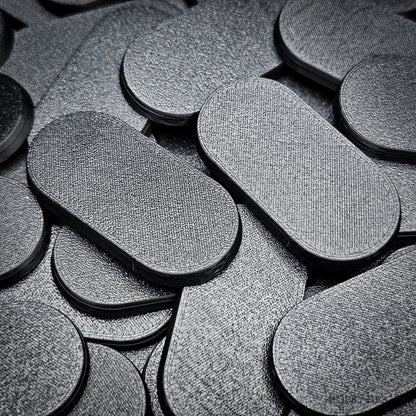 50x25mm Pill Plain Black Plastic Bases 3D Print