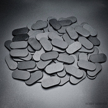 50x25mm Pill Plain Black Plastic Bases 3D Print