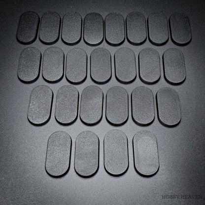 50x25mm Pill Plain Black Plastic Bases 3D Print