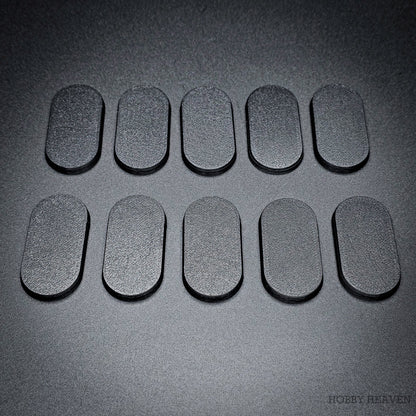 50x25mm Pill Plain Black Plastic Bases 3D Print