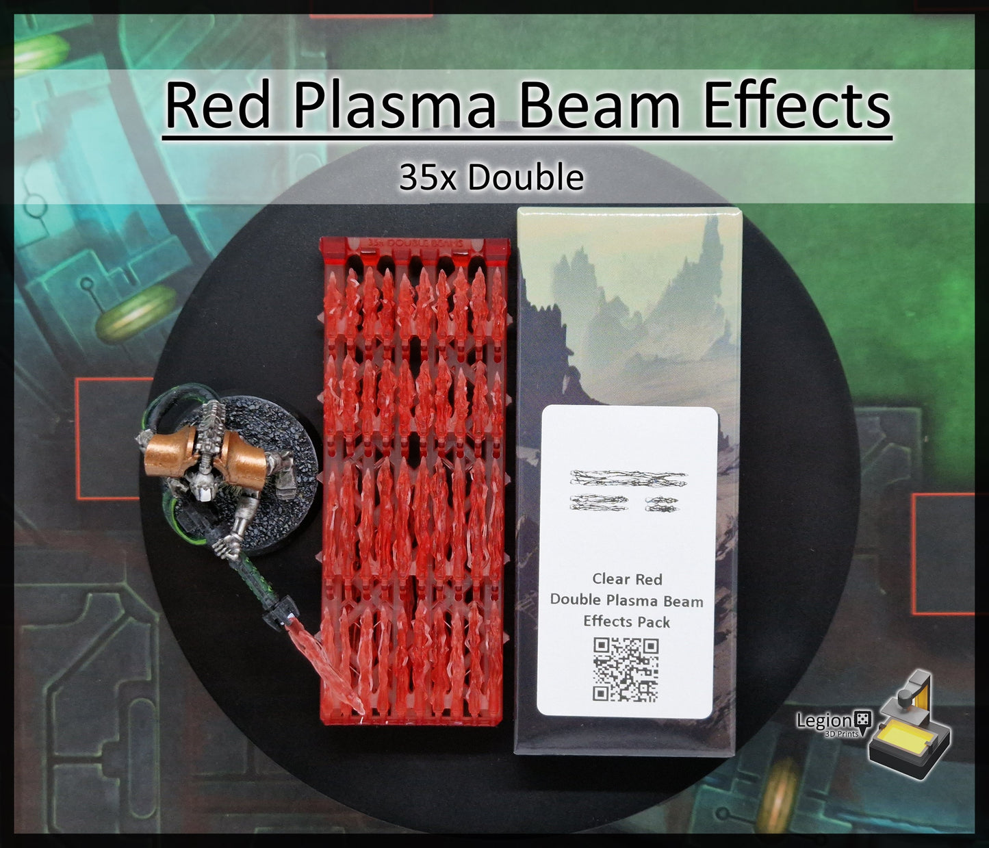 Red Plasma Beam Miniature Effects Packs - for Wargaming Model Bits