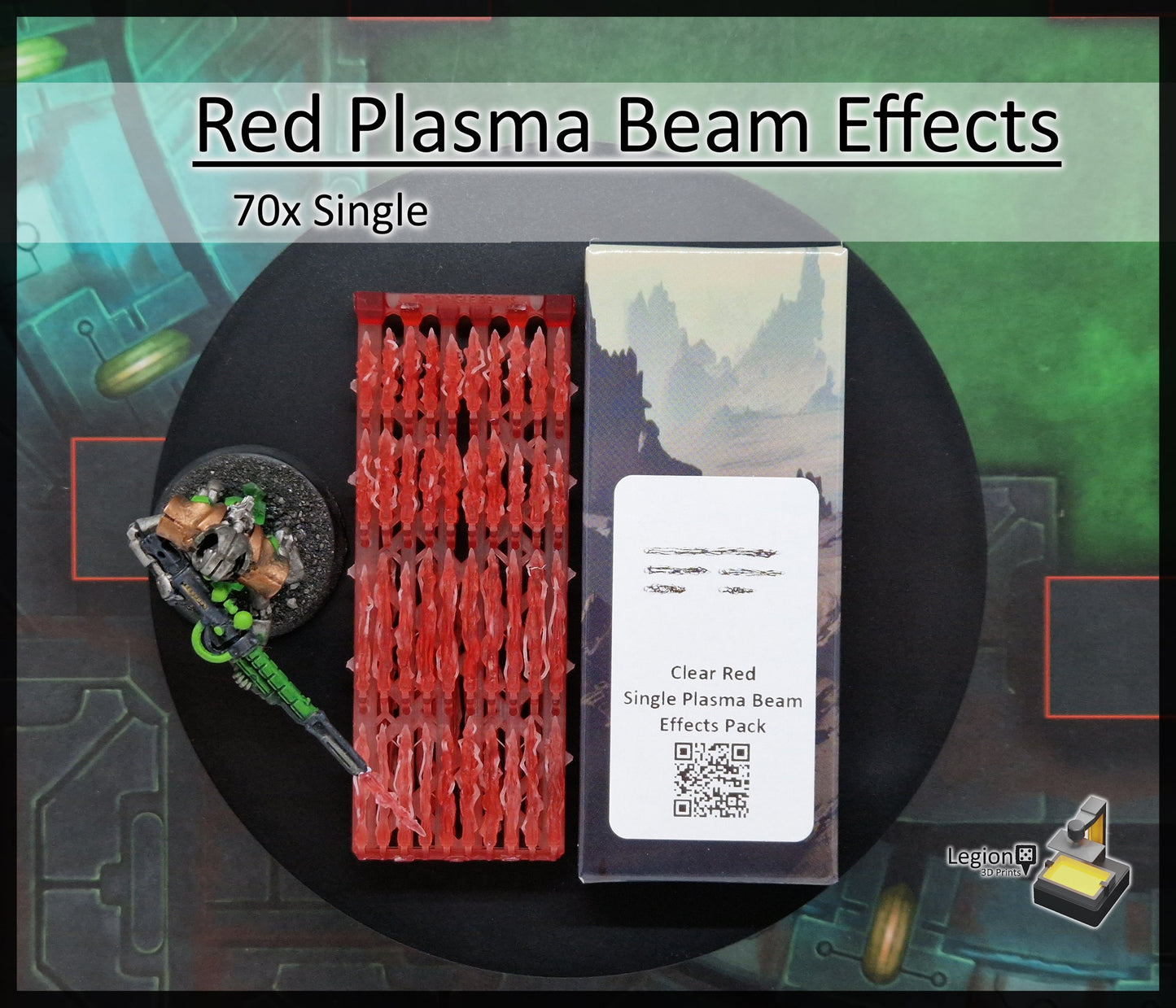 Red Plasma Beam Miniature Effects Packs - for Wargaming Model Bits