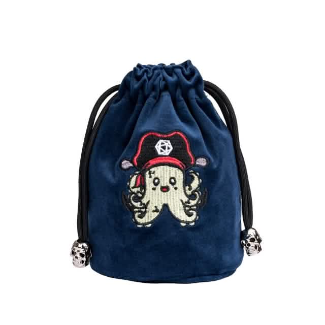 Plunderpus | Flannel Drawstring Dice Bag | Blue