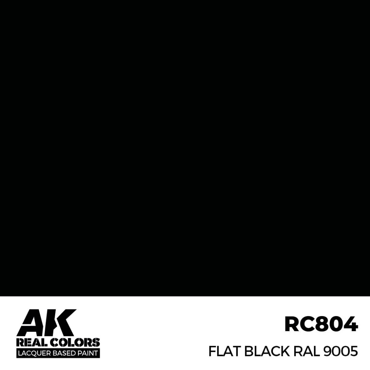 AK Interactive Real Colors - Flat Black RAL 9005 17ml. (RC804)