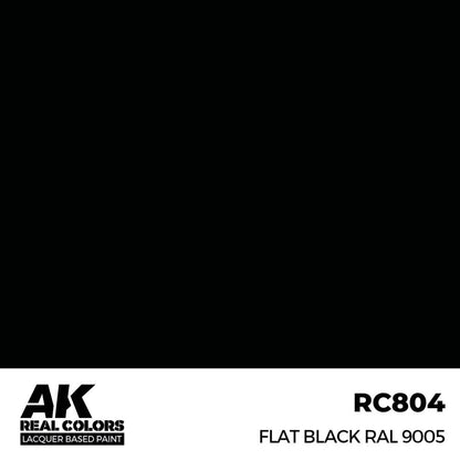 AK Interactive Real Colors - Flat Black RAL 9005 17ml. (RC804)