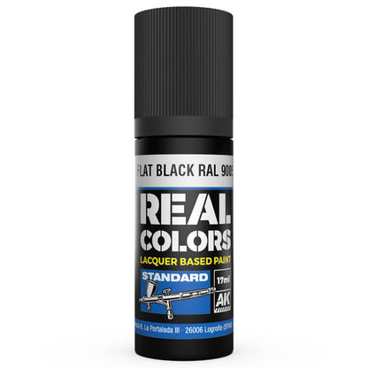AK Interactive Real Colors - Flat Black RAL 9005 17ml. (RC804)