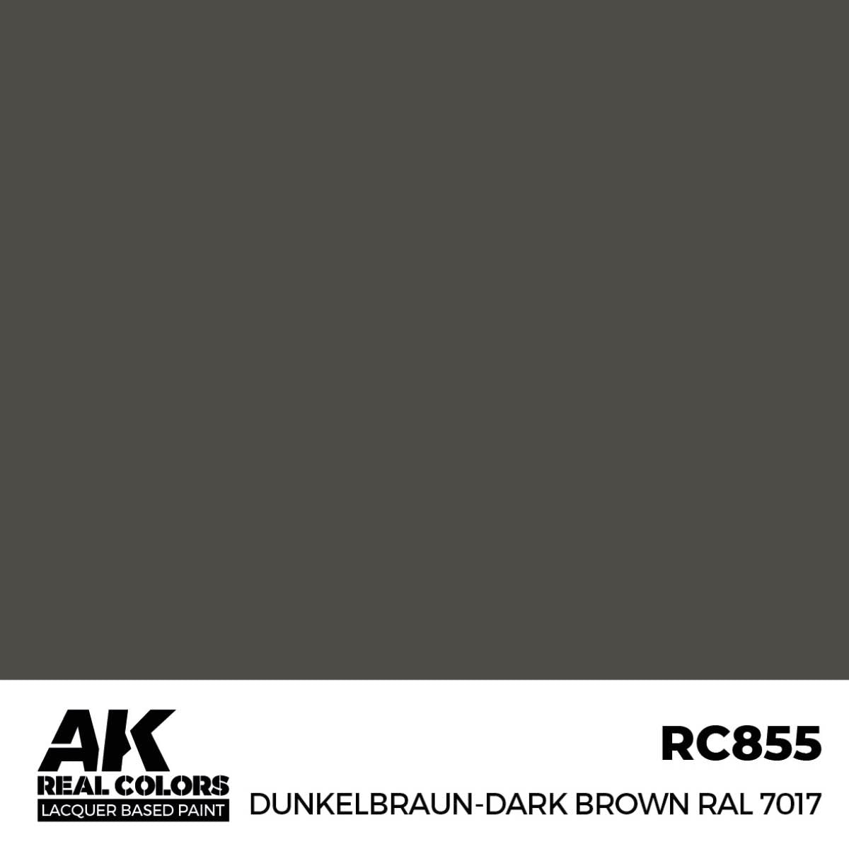 AK Interactive Real Colors - Dunkelbraun-Dark Brown RAL 7017