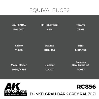 AK Interactive Real Colors - Dunkelgrau-Dark Grey RAL 7021