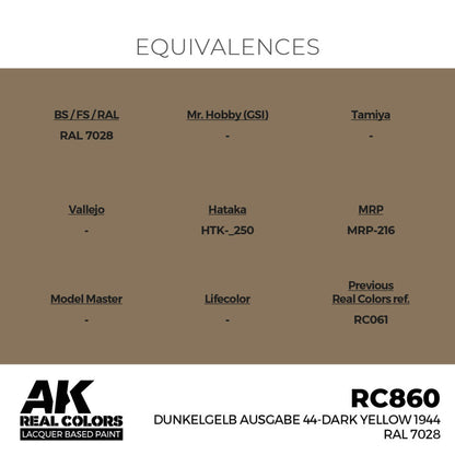 AK Interactive Real Colors - Dunkelgelb Ausgabe 44-Dark Yellow 1944 RAL 7028