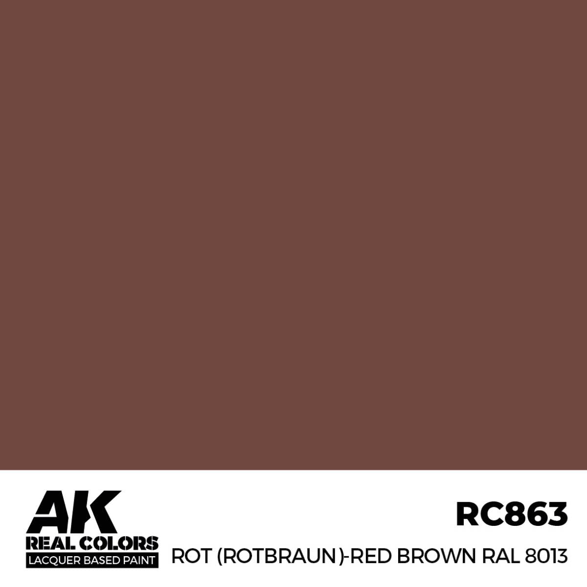 AK Interactive Real Colors - Rot (Rotbraun)-Red (Red Brown) RAL 8013