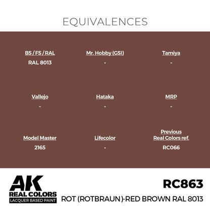 AK Interactive Real Colors - Rot (Rotbraun)-Red (Red Brown) RAL 8013