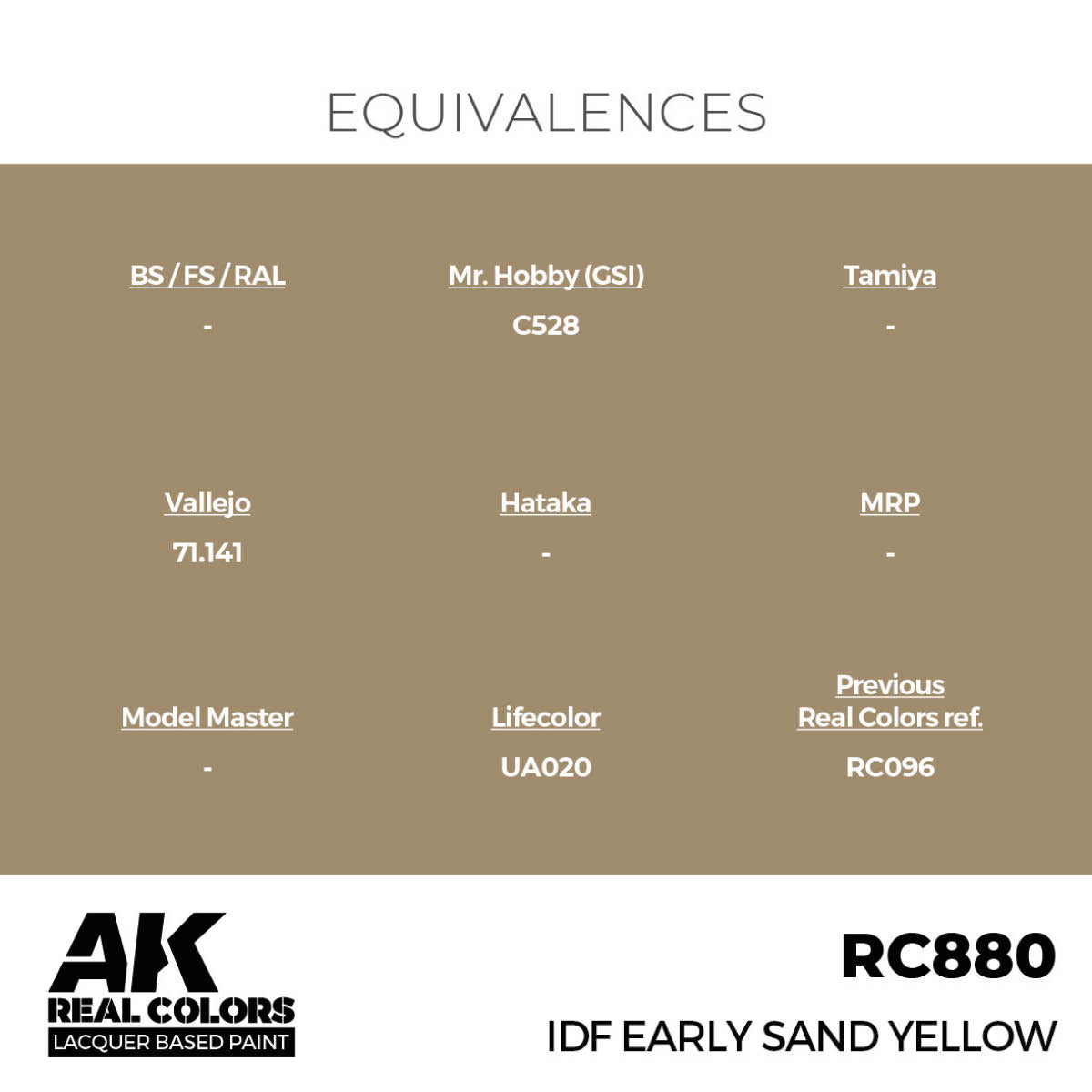 AK Interactive Real Colors - IDF Early Sand Yellow