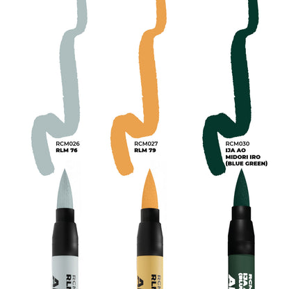 AK Interactive Real Colors Markers - WWII Axis Aircraft Squiggle Camouflage Colours (RCM111)