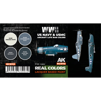AK Interactive Real Colors - WWII US Navy & USMC Aircraft Late War Set (RCS112)