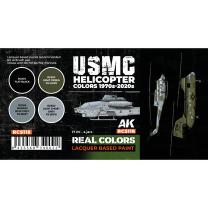 AK Interactive Real Colors - USMC Helicopter 1970s-2020s Set (RCS118)