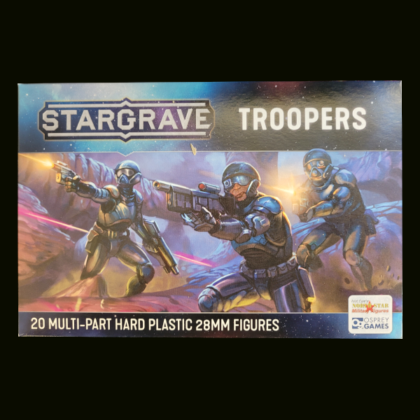 This finely detailed box set allows you to build 20 Stargrave troopers, either male, female or alien, that can either be part of a mercantile or a pirate crew.