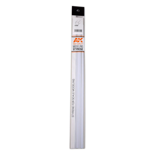 AK Interactive - Strips 0.75 x 3.00 x 350mm - Styrene Strip