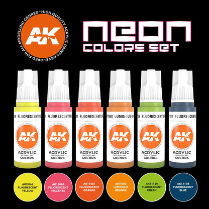 AK Interactive 3rd Gen Acrylic Neon Colors Set AK11610